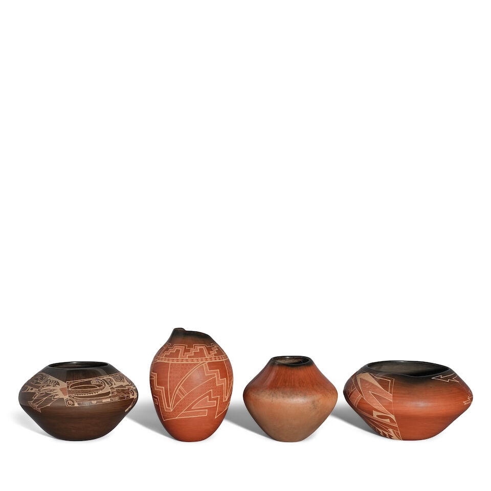 Four Jody Folwell and Polly Rose Folwell pottery vessels - 2