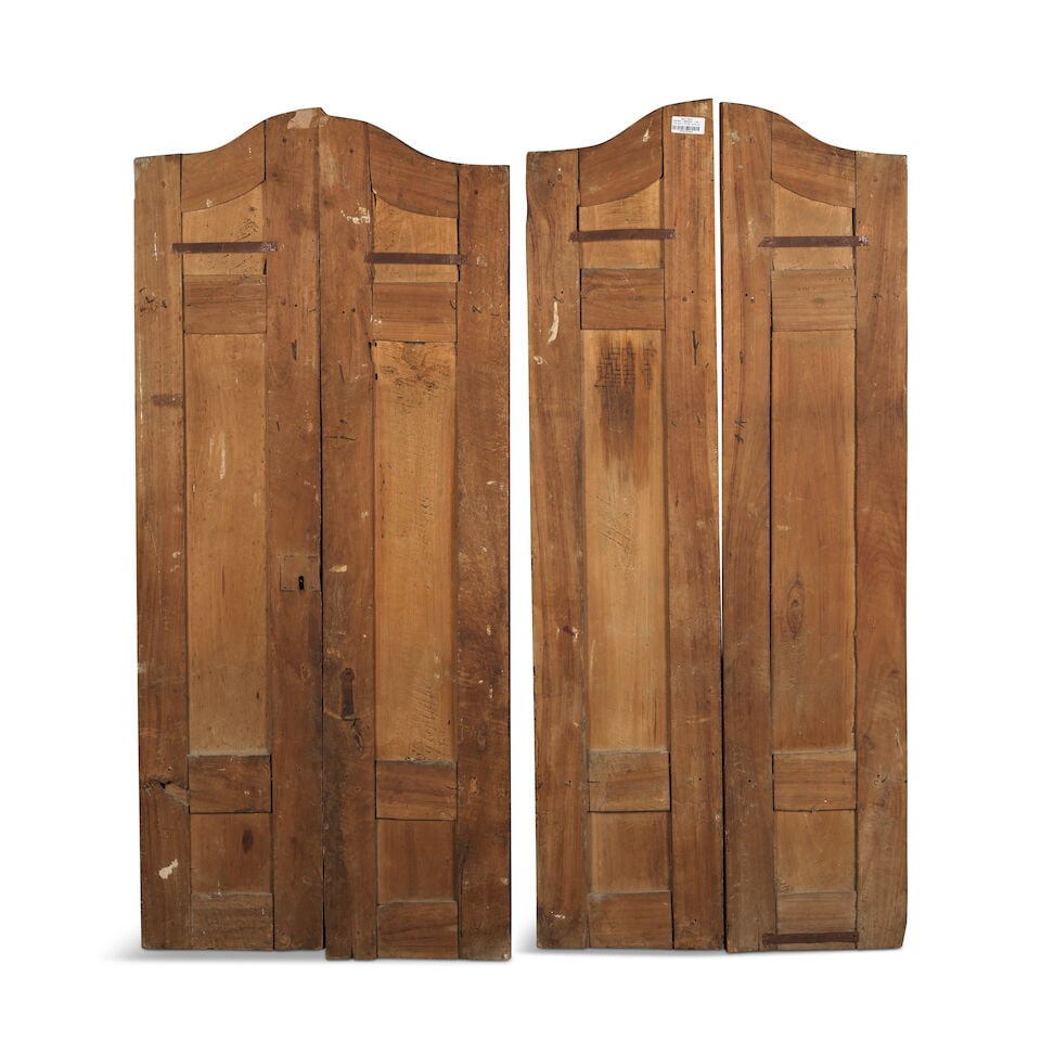 Ensemble de deux paires de portes ottomanes en bois peint, probablement Syrie, XVIIIème/ XI... - 2