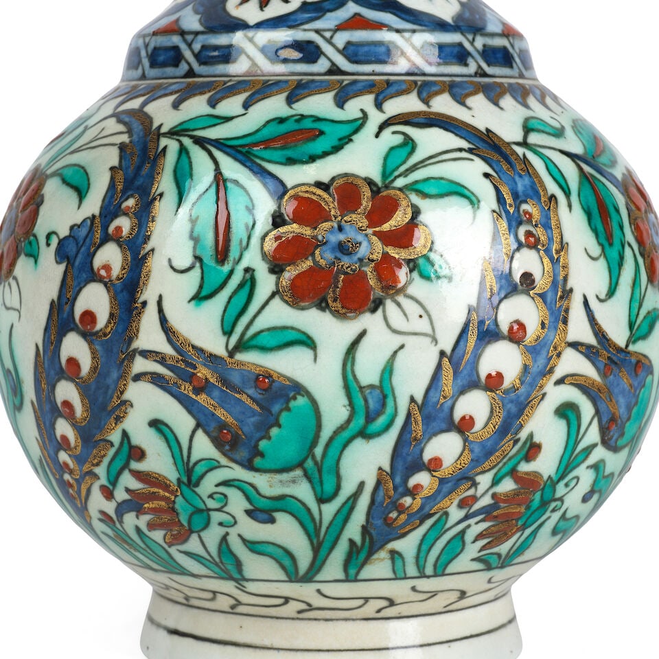 Carafe en porcelaine de style Iznik, marque de Samson (surahi), France, XIXème siècleA... - 2