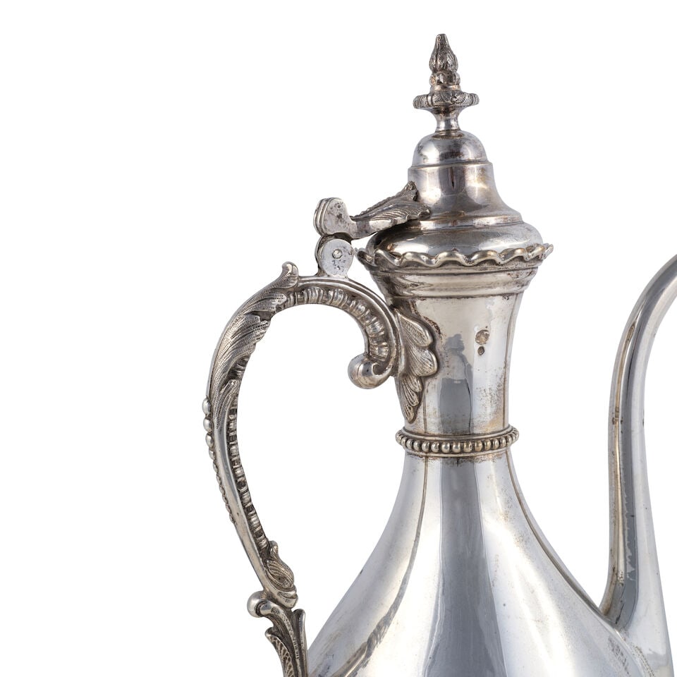 Aiguière et bassin ottomans en argent portant les armoiries du Khédive, Égypte, X... - 2