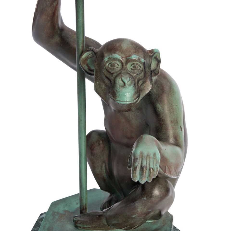 Max Le Verrrier (1891-1973) 'Pluie' Figural Table Lamp, - 3
