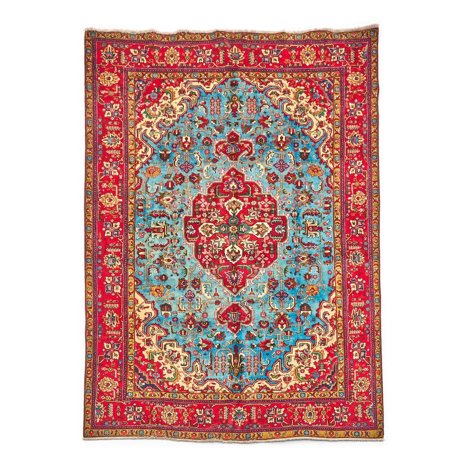 Blue Tabriz Carpet 10 ft. 7 in. x 7 ft. 7 in. (1 of 2)