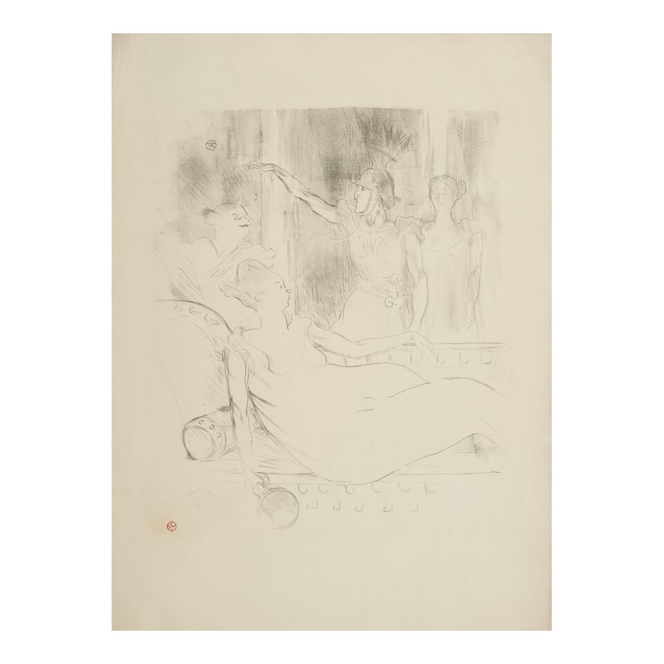 Henri de Toulouse-Lautrec (1864-1901); Madame Simon-Girard, Brasseur et Guy, dans La belle H...: Henri de Toulouse-Lautrec (1864-1901) Madame Simon-Girard, Brasseur et Guy, dans La belle Hélène (Wittrock 331, Delteil 114), 1900 Lithograph on wove paper, with the artist's red monogram st