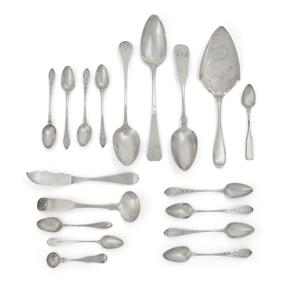 Collection of New England Coin Silver mostly Massachusetts, late 18th and early 19th century - 4