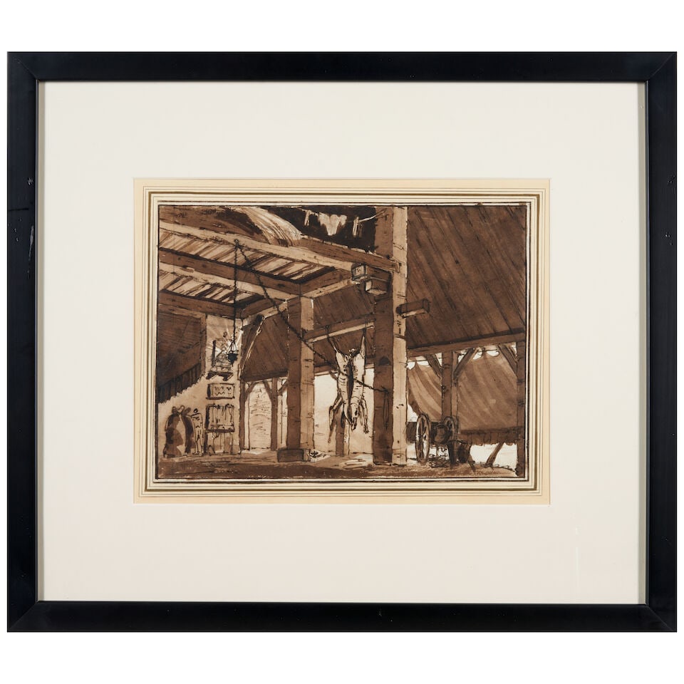 Carlo Labruzzi (Italian, 1747-1817) Interior of a Slaughterhouse (1 of 3)