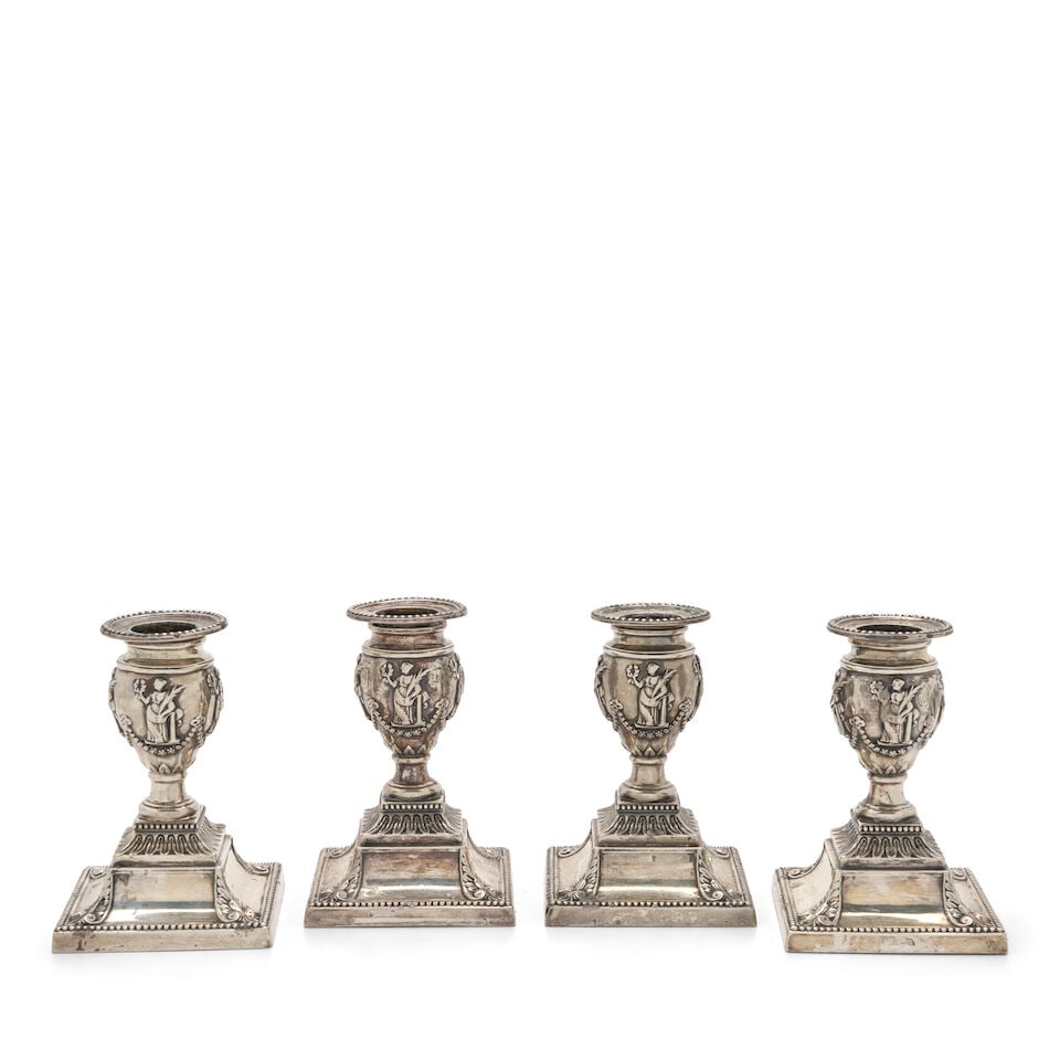 Set of Four Victorian Sterling Silver Candlesticks, Richard Hodd & Son, London, 1876, (1 of 1)
