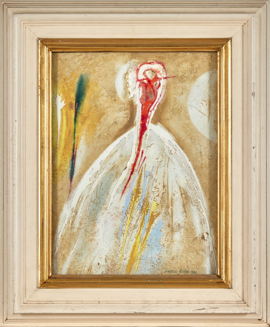Jaroslav Serych (Czech, 1928-2014) Bílý Serafín (framed 57.5 x 47.5 x 5.0 cm (22 ... - 5