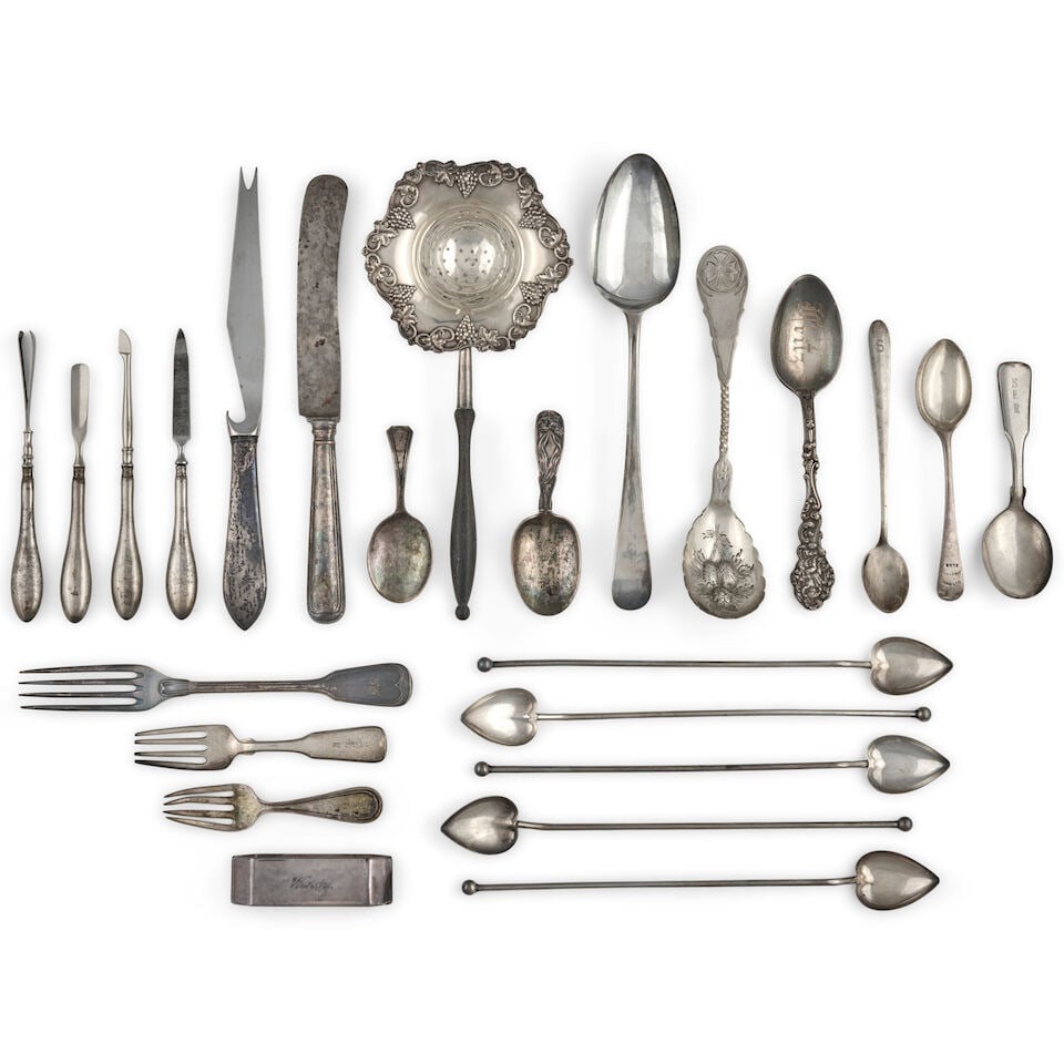 An Assortment of Sterling Silver and Silverplate, - 2