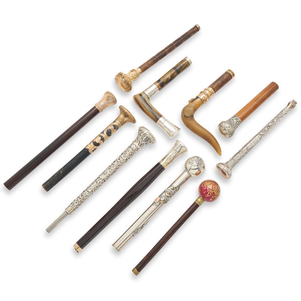 Eleven Assorted Cane and Umbrella Handles, 20th century, (1 of 1)