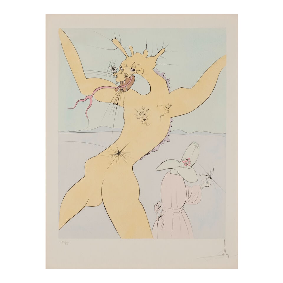 Salvador Dalí (1904-1989); Shunboshi, from Japanese Fairy Tales;: Salvador Dalí (1904-1989) Shunboshi, from Japanese Fairy Tales (Field 76-1-I), 1976 Etching with stencil on Richard de Bas paper, signed in pencil and numbered H.C. 2/25 (aside from the numbered 