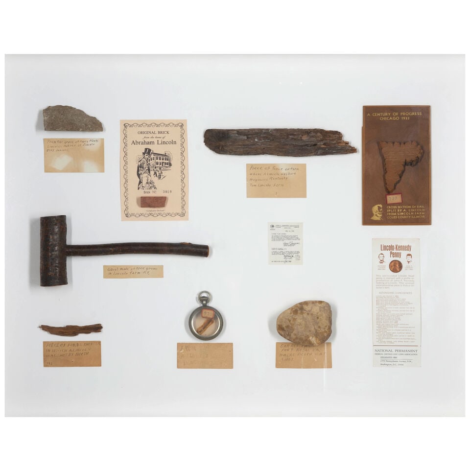 A Framed Collection of Lincoln Relics United States, assembled c. 1965 - 3