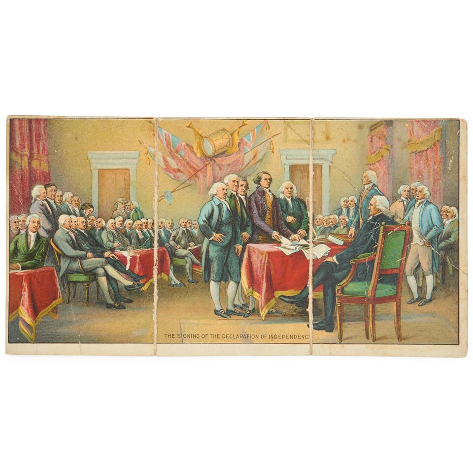 Declaration of Independence Tobacco Tri-fold Card, from the Historical Events series (T70), for ... (1 of 2)