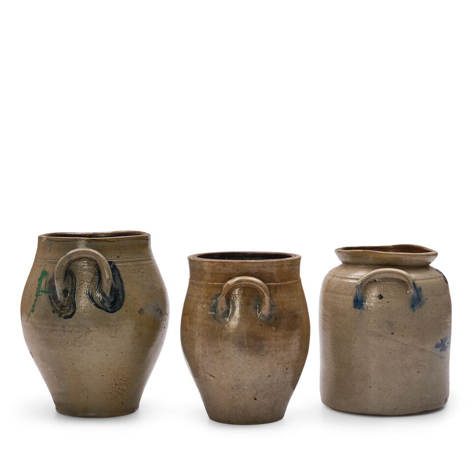 Three Cobalt Decorated Stoneware Jars New York and New Jersey, late 19th century - 2
