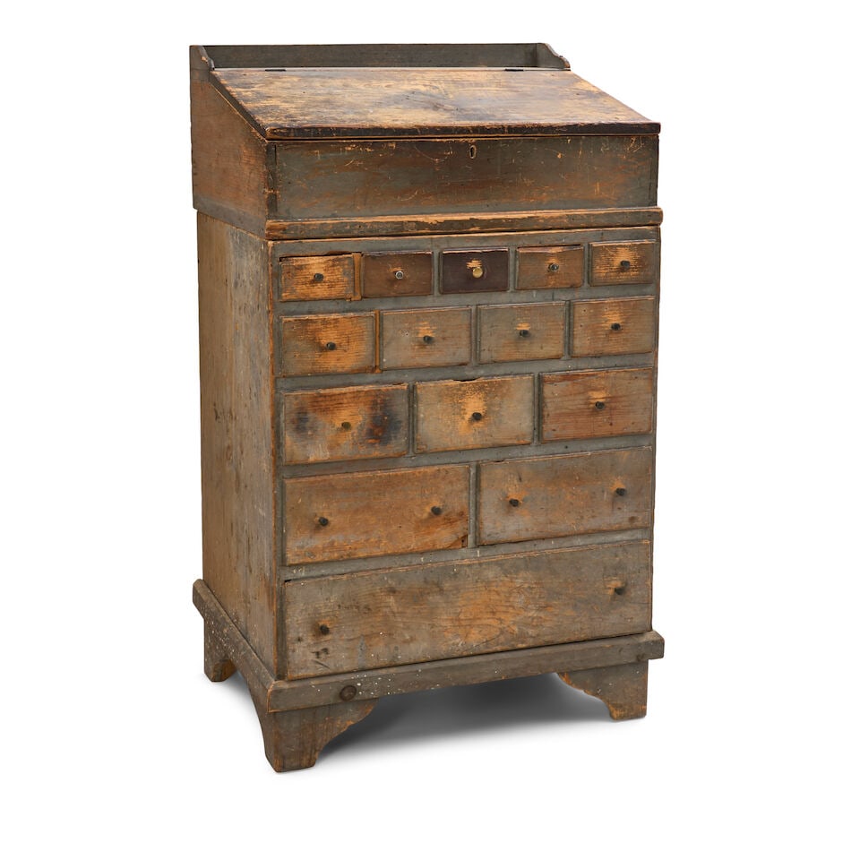 Painted Pine Standing Desk, 19th century, - 2