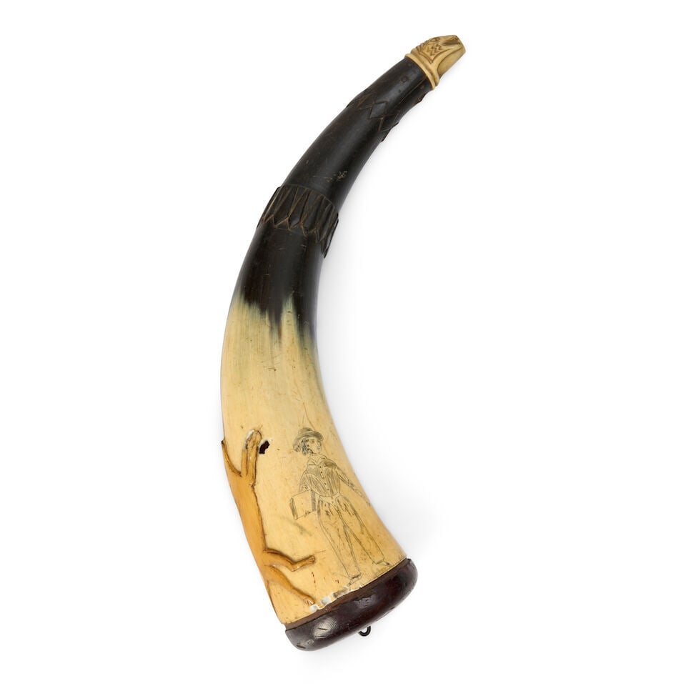 Carved Powder Horn, Block Island, Rhode Island, c. 1900 (1 of 5)