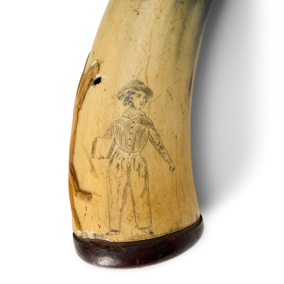 Carved Powder Horn, Block Island, Rhode Island, c. 1900 - 4