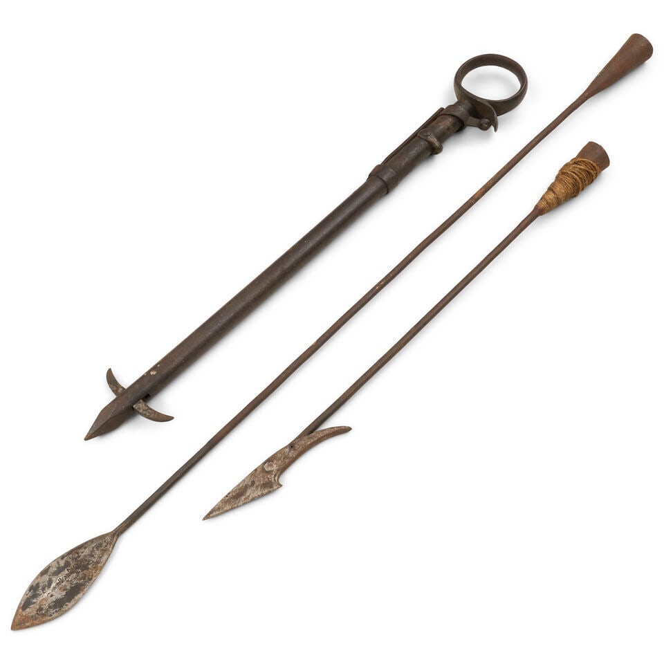 Two Whaling Irons and a Mechanical Hay Harpoon, late 19th/early 20th century, (1 of 1)