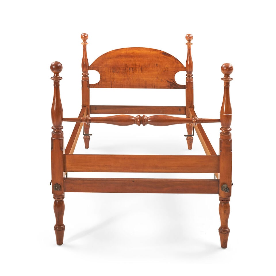 Colonial Revival Tiger Maple Bed, United States, late 19th/early 20th century (1 of 2)