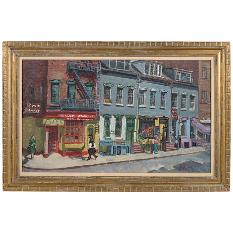 William Alexander Drake (American, 1891-1979) New York Street Scene sight size 17 5/8 x 29 1/2,... - 2