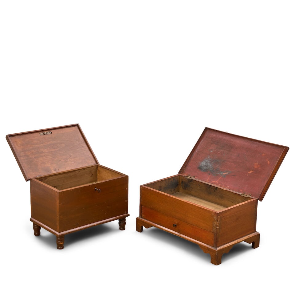 Two Miniature Pine Chests, 19th century, - 2
