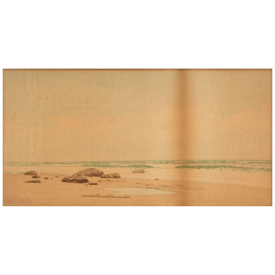 Frederic Schiller Cozzens (1846-1928) A Sandy Beach: Frederic Schiller Cozzens (1846-1928) A Sandy Beach signed and dated 'Fred. S. Cozzens / 1900.' (lower left) watercolor on paper sheet size 10 1/4 x 20 in. (26.0 x 50.8 cm) Lot to be sold without