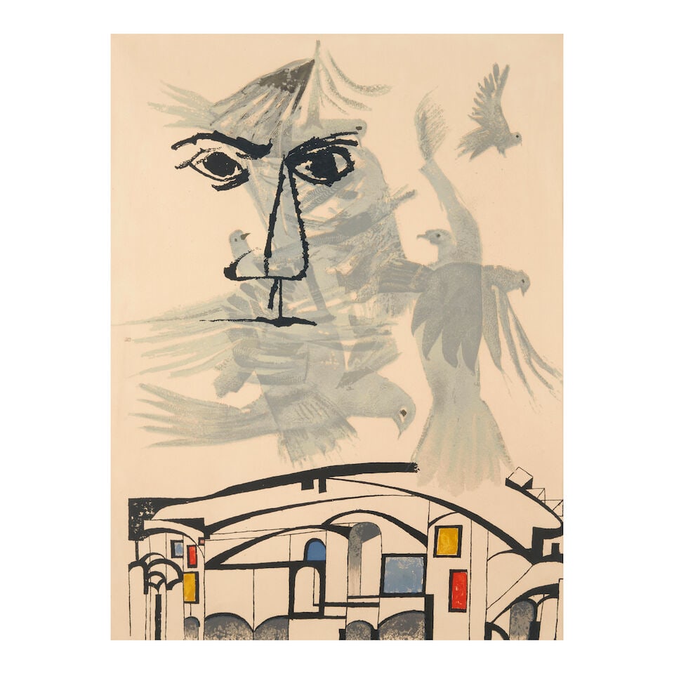 Ben Shahn (1898-1969); Birds Over the City; (1 of 2)