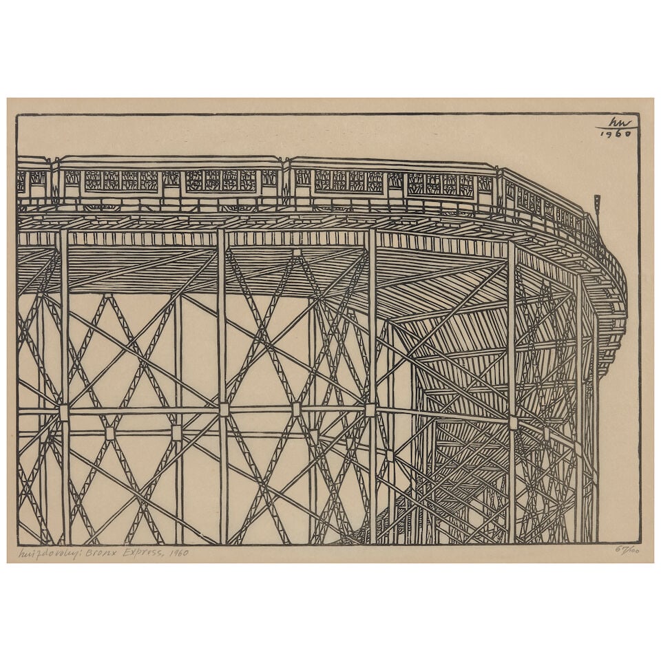 Jacques Hnizdovsky (Ukrainian/American, 1915-1985) Bronx Express, 1960 - 2