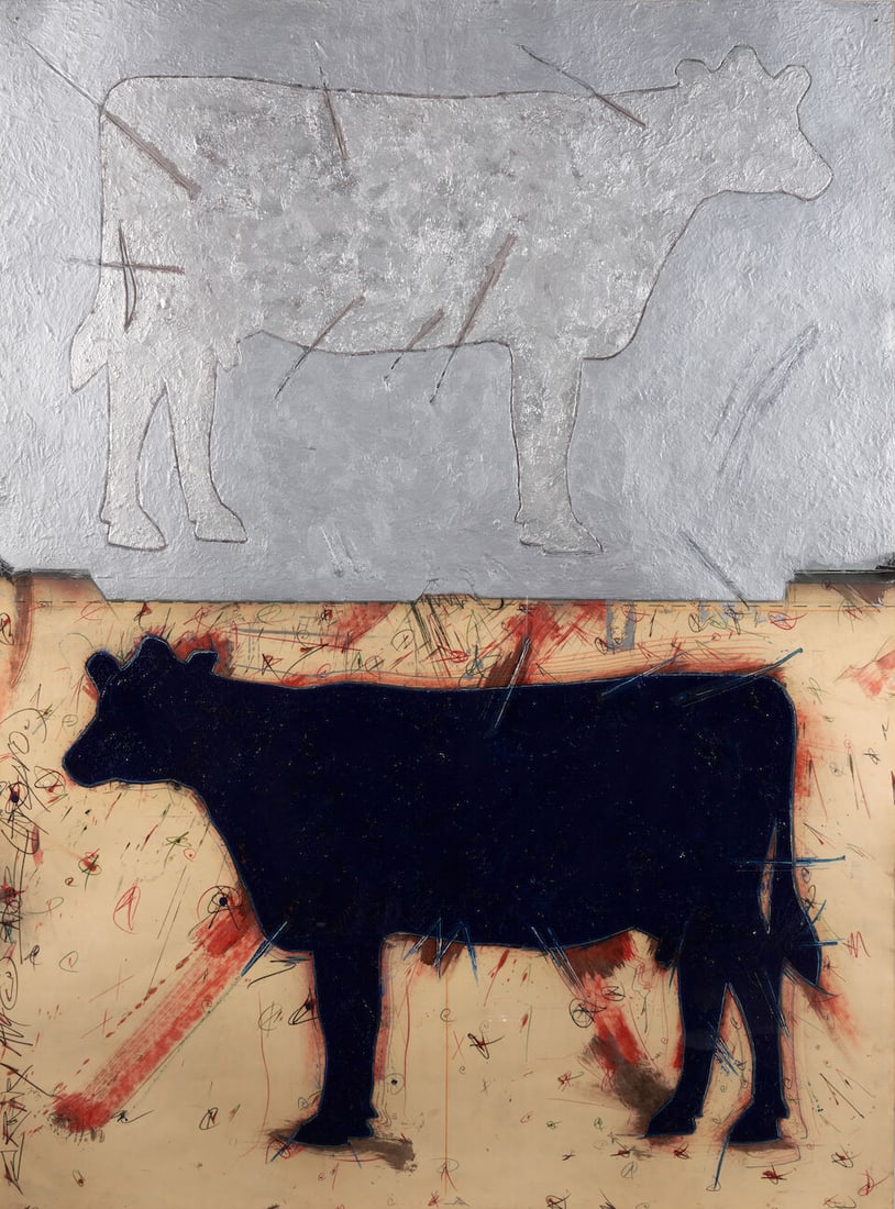 Ed Rainey (American, 1954-2023) Target Series (Numbers 1-4) (each framed 138.4 x 104.8 x 5.1 cm ...: Ed Rainey (American, 1954-2023) Target Series (Numbers 1-4) no visible signatures; identified and dated 1984 on labels from Damon Brandt Gallery, New York (affixed to the frame backings on each) mixed
