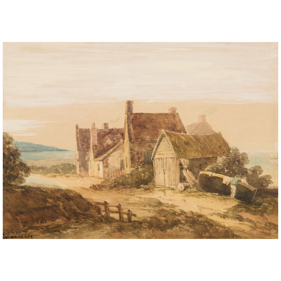 Attributed to David Cox Junior (British, 1809-1885), Seaside Cottages, - 4