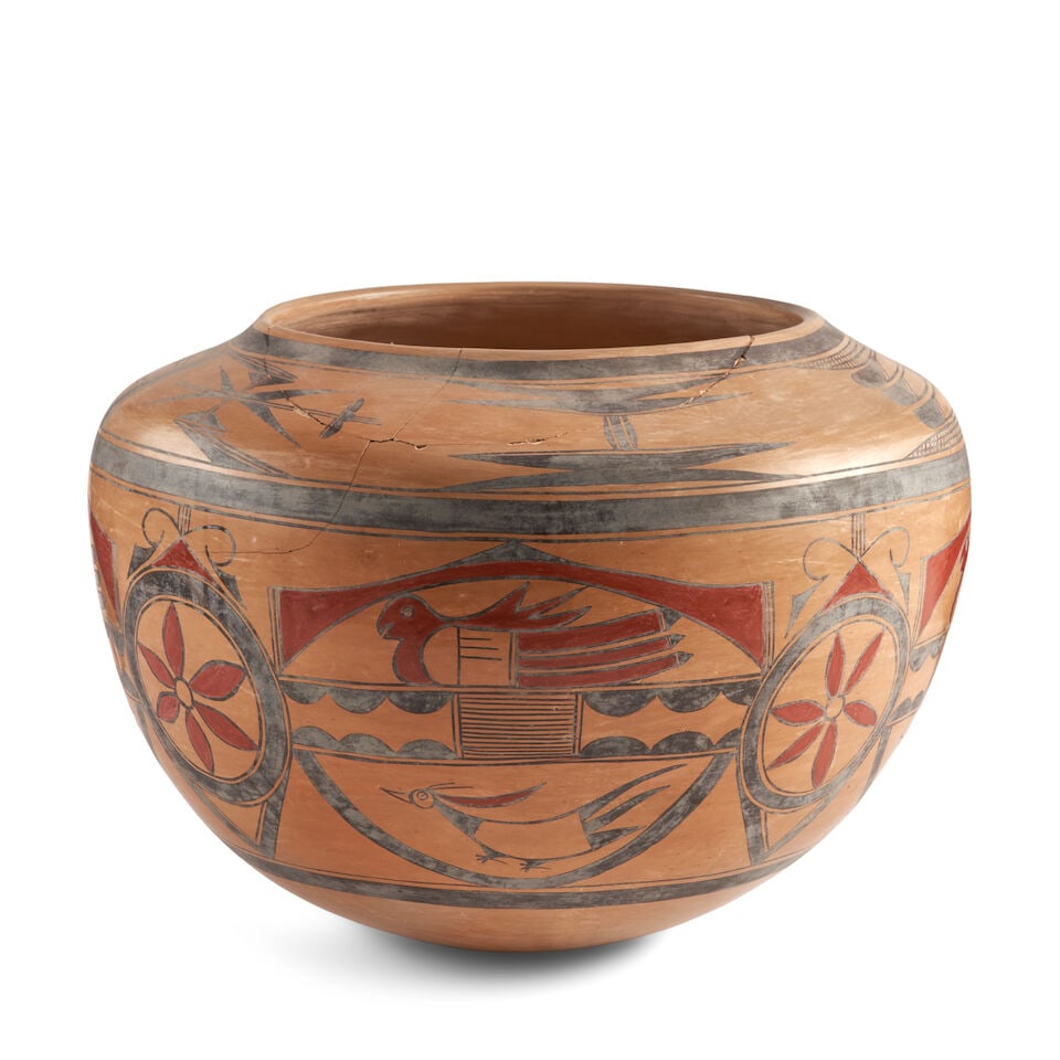 A Large Contemporary Southwest Polychrome Pottery Jar, - 3