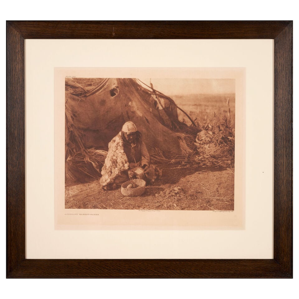 Edward S. Curtis (1868-1952); Achomawi Basket-Maker; - 2