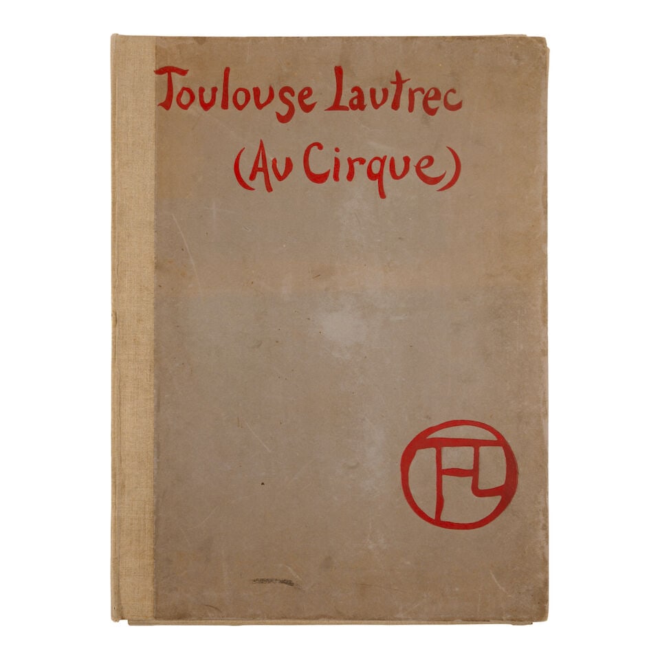 Toulouse-lautrec, Hendri De. 1964-1901. Au Cirque. Paris: Goupil & Cie, 1905.: Toulouse-lautrec, Hendri De. 1964-1901. Au Cirque. Paris: Goupil & Cie, 1905. Folio. 22 lithographs (some in colors), tipped to heavy card, loose as issued. Housed in beige cloth-backed gray paper boa
