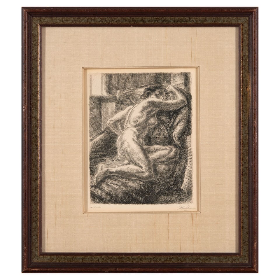 John Sloan (1871-1951); Nude on a Draped Couch; - 2