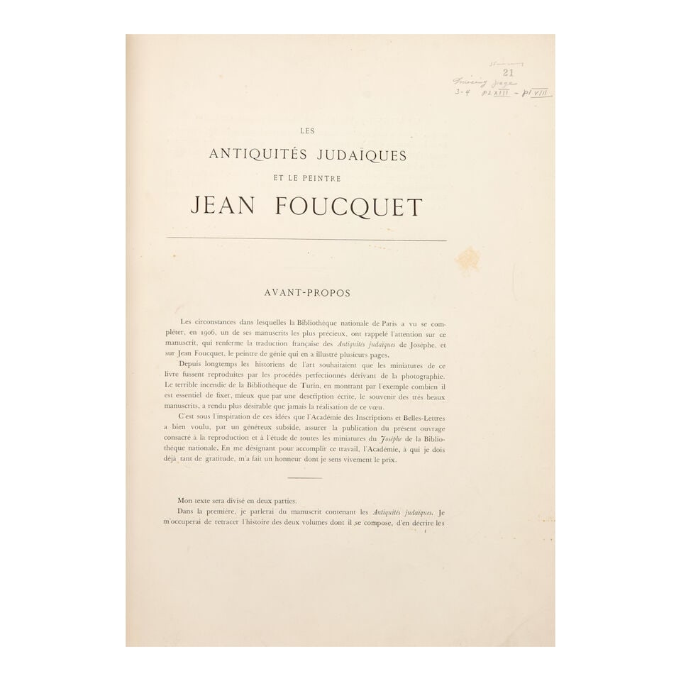 DURRIEU, PAUL. Les Antiquités judaïques et le peintre Jean Fouquet. - 3