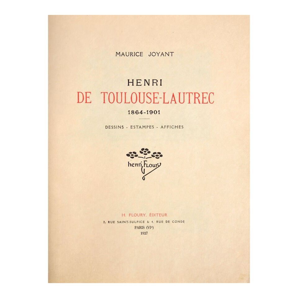 Toulouse-lautrec, Hendri De. 1864-1901. Dessings. Estampes. Affiches. Paris: H. Floury, Editeur,... - 3
