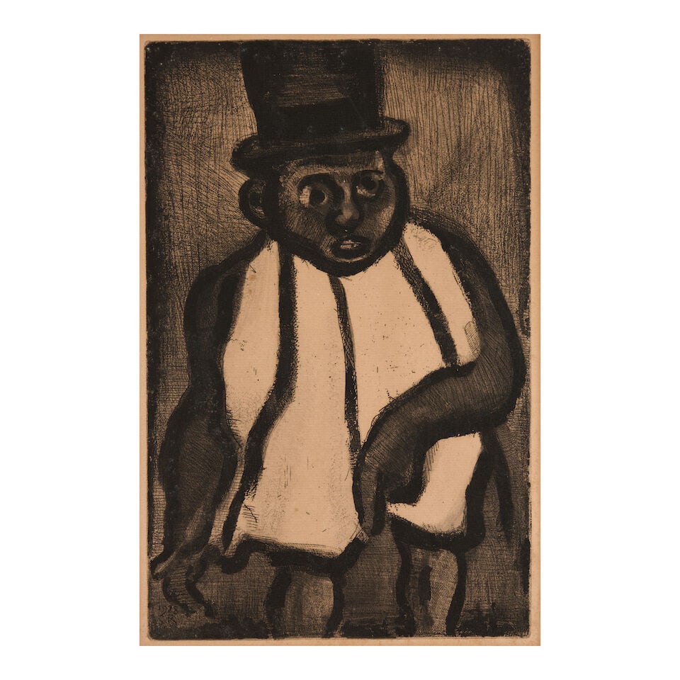 Georges Rouault (French, 1871-1958), Two Works:Le Dur Métier de Vivre and Homme au Chapeau, - 4