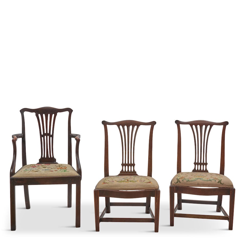 Three George III-style Mahogany Chairs, 19th/20th century, (1 of 2)