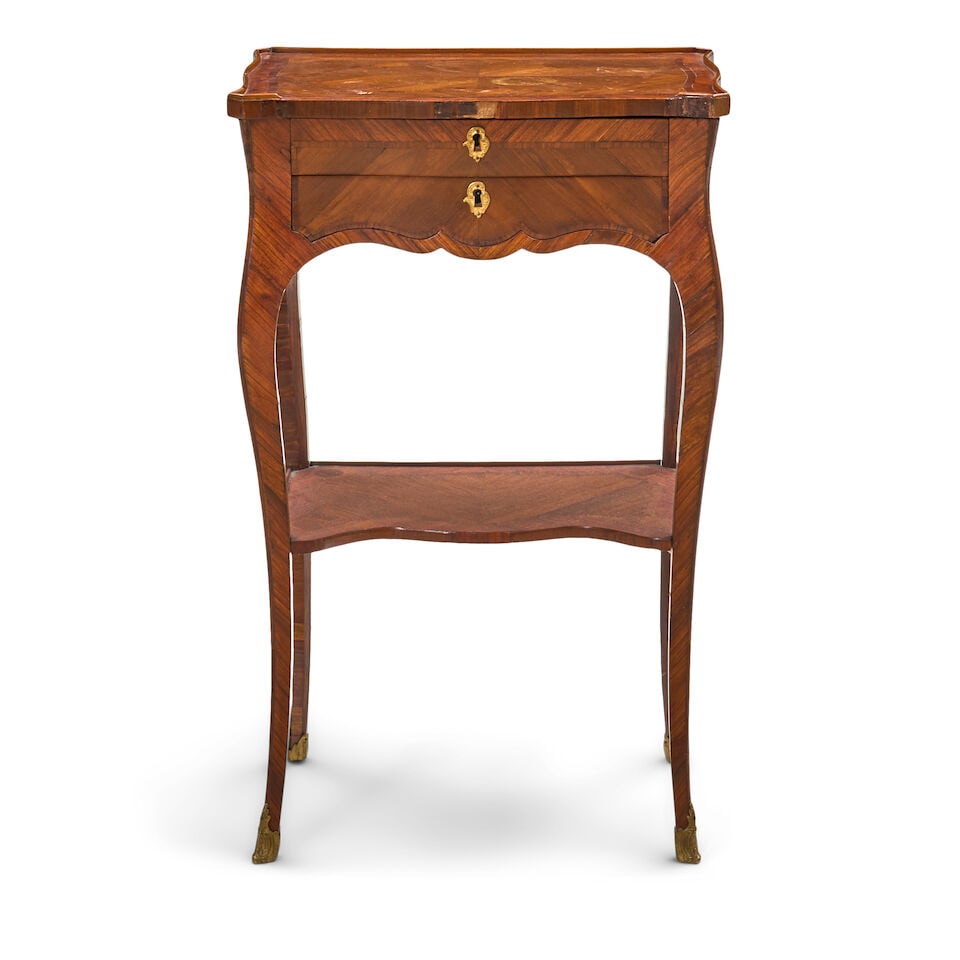 Louis XV-style Veneered Writing/Work Table, 19th century, (1 of 3)