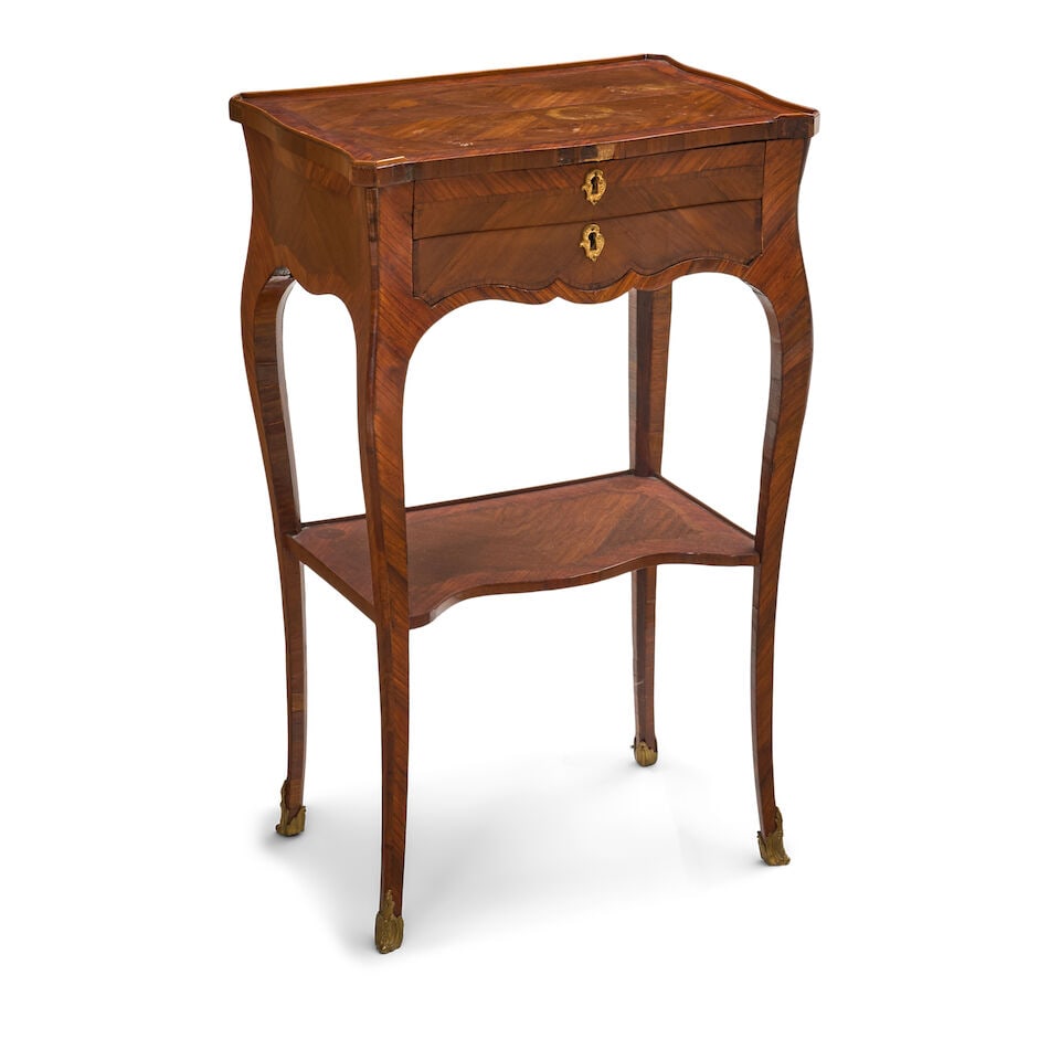 Louis XV-style Veneered Writing/Work Table, 19th century, - 2