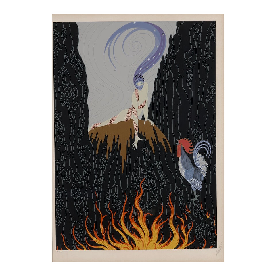 Erté (Romain de Tirtoff) (Russian, 1892-1990), The French Rooster, 1980, - 2