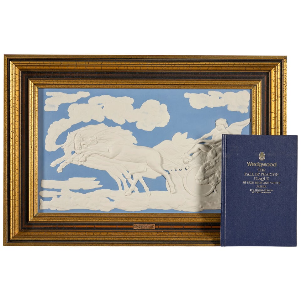 Modern Wedgwood 'Fall of Phaeton' Solid Blue Jasper Plaque, England, 1977, - 2
