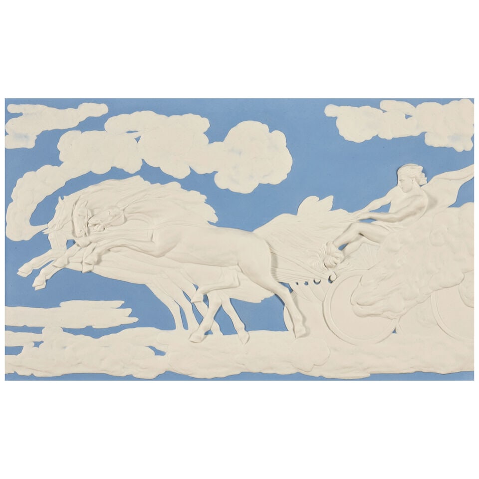 Modern Wedgwood 'Fall of Phaeton' Solid Blue Jasper Plaque, England, 1977, - 3