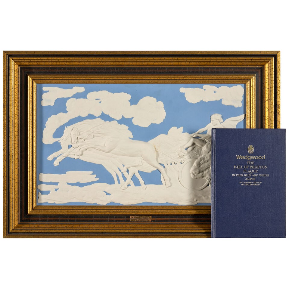 Modern Wedgwood 'Fall of Phaeton' Solid Blue Jasper Plaque, England, 1977, - 2