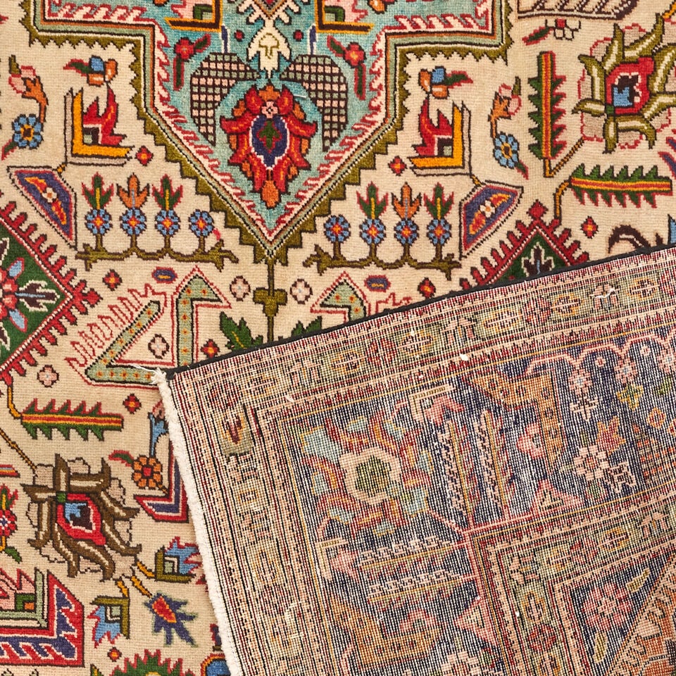 Ivory Tabriz 7 ft. 6 in. x 11 ft. 1 in. - 2