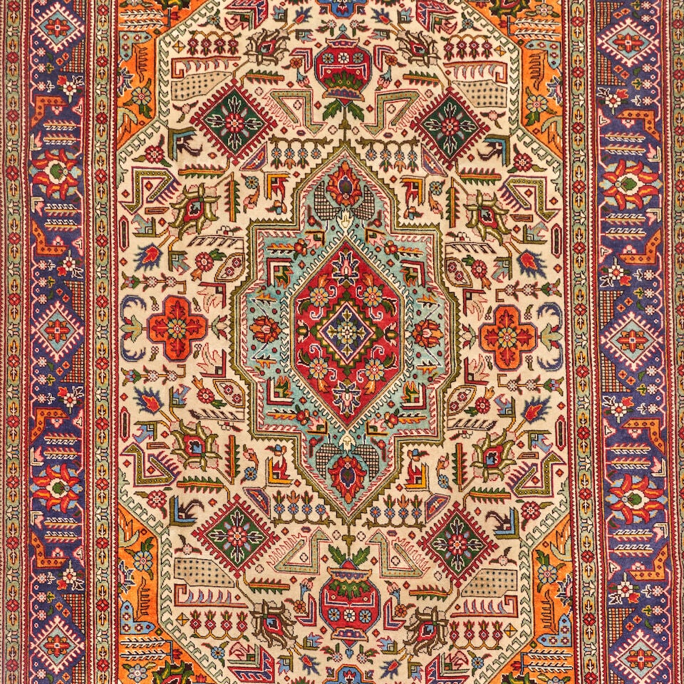 Ivory Tabriz 7 ft. 6 in. x 11 ft. 1 in. - 3