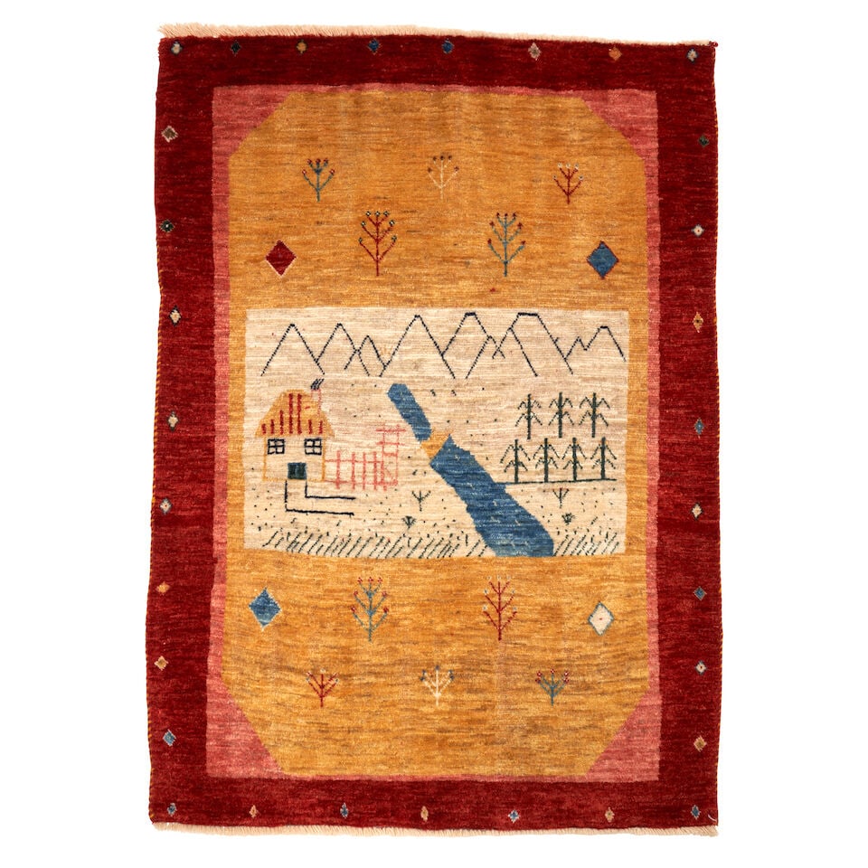 Zulanvari Rug 2 ft. 8 in. x 3 ft. 8 in.: Zulanvari Rug c. 20th century **Saleroom Notice: Special Conditions on the sale of Iranian-origin material: Due to U.S. Federal trade regulations, Bonhams places certain restrictions and limitations u