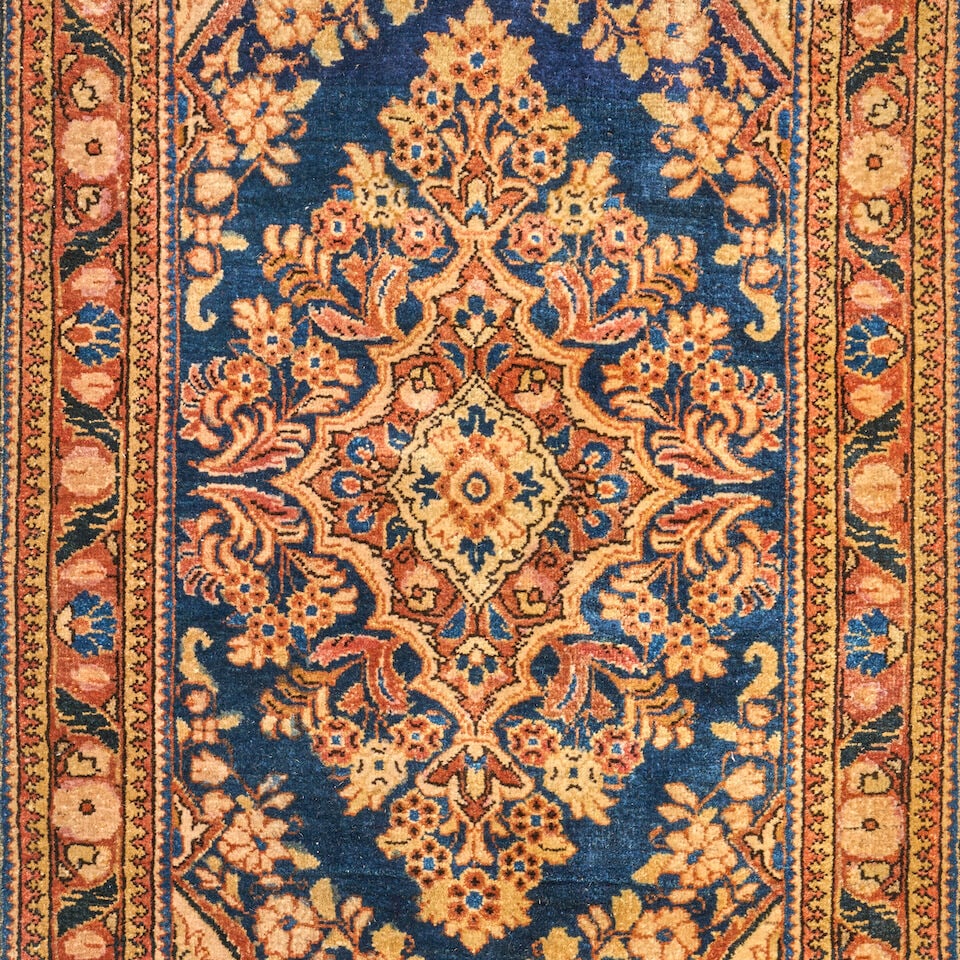 Four Sarouk Mats, c. first half 20th century, 76 in. x 30 1/2 in.; 45 1/2 in. x 25 in.; 45 in. x... - 4