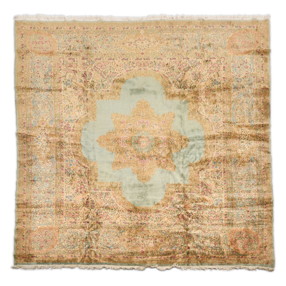 Kerman Carpet, c. first half 20th century 12 ft. x 13 ft. 2 in.: Kerman Carpet, c. first half 20th century **Saleroom Notice: Special Conditions on the sale of Iranian-origin material: Due to U.S. Federal trade regulations, Bonhams places certain restrictions and l