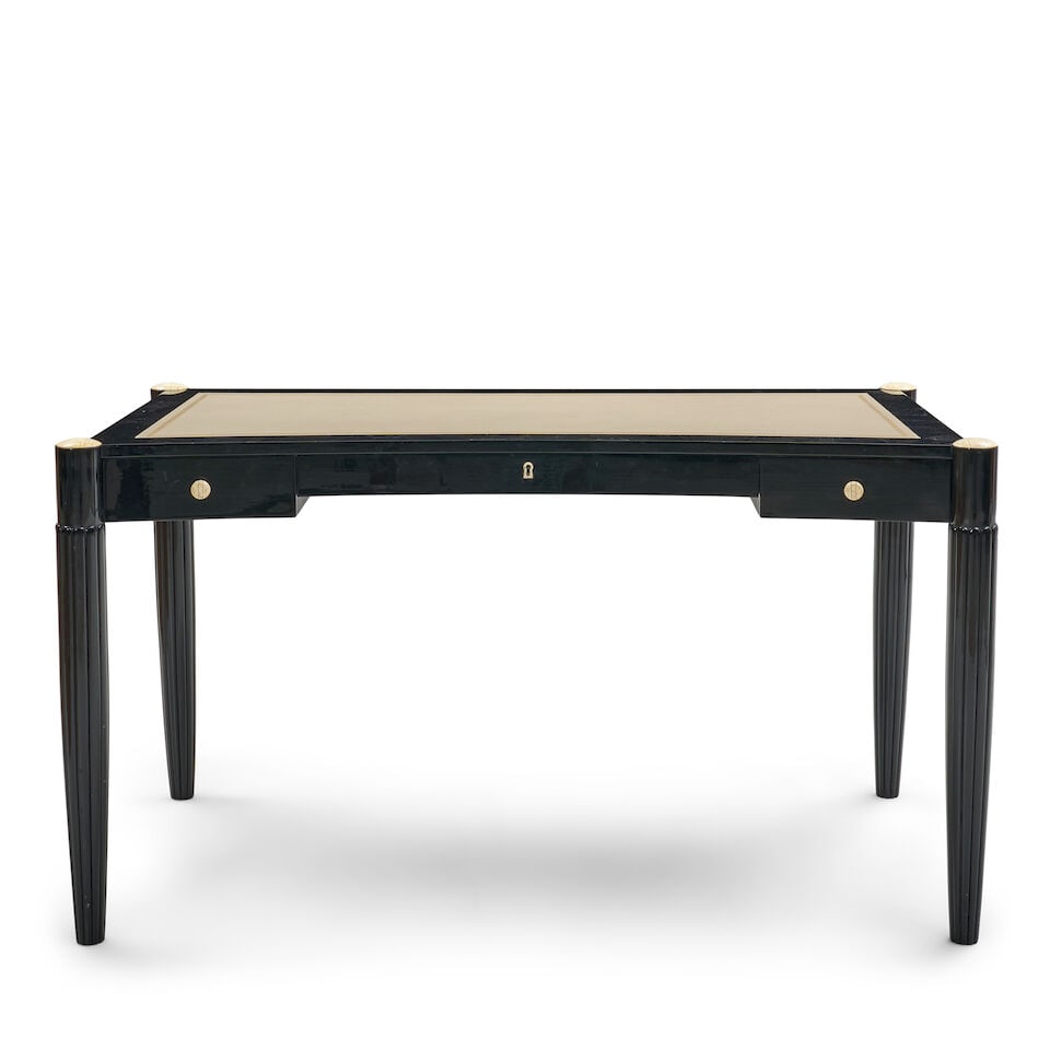 J. Robert Scott Ebonized Leather-top Bureau Plat/Desk, late 20th century, designed by Sally Sir... (1 of 2)