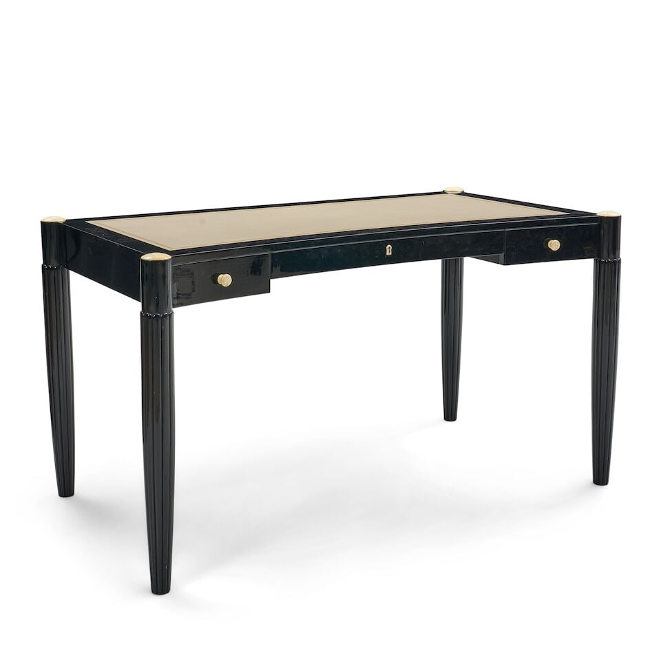 J. Robert Scott Ebonized Leather-top Bureau Plat/Desk, late 20th century, designed by Sally Sir... - 2